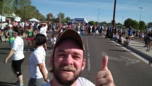 Andrew Mulcahy finishes the 10K timed run